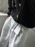 Slab White Wide Denim Pants