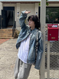 Wings Track Gradient Pinch Denim Jacket