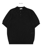 Simon Boucle Collar Short Sleeve Knit