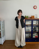 [unisex] Kelter Linen Pintuck Banding Wide Pants