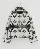 Vikin Wool Nordic Quilting Fleece Zip-Up Jumper