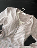 Emba Stripe Slim Fit Warmer Button T-Shirt