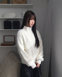 Soin Mink Fur Zip-Up Jumper