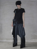 Ruffle Lnot Unbalanced Check Skirt