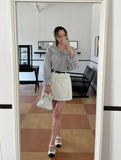 Aper Stripe Frill Blouse