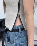 Rhea Pigment Zipper Sleeveless