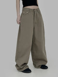 Back pocket wide cotton pants