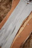 Luna detachable hood loose fur jacket