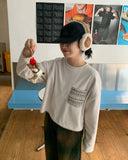 [BAONHAUS] Sellers embroidery pocket brushed sweatshirt