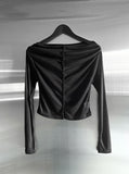 Bellin See-through Off-Shoulder Cardigan