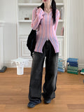 Holden Side Pintuck Washing Denim Long Wide Pants