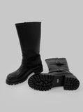 1132 Fold Buckle Middle Boots (4 cm)