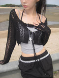 Berin Short Vintage Mesh Knit Cardigan