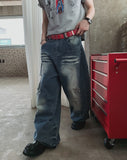 Binden Wash Damaged Wide Denim