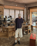 Lowd Adjust Wide Denim Bermuda Pants
