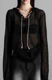 Hooded Eyelet Knitwear