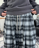 Kale Check Wide Banding Pants