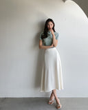 Prina Half Neck Pleated Tee Blouse