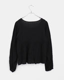Gumi Striped Button Round Neck Blouse