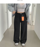 Banding Semi Wide 4-Season Cotton Pants