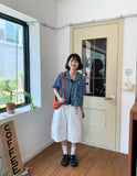 Deduce Snap Button Balloon Bermuda Pants