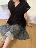Loerin Shirred Cap Sleeve Blouse