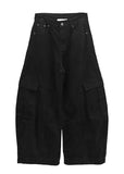 Curved Cotton Cargo Pants