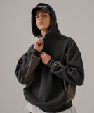 Divide neck up brushed hoodie