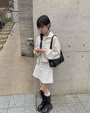 Yeonu basic pin tuck pleated skirt