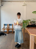 Comu Light Blue Bermuda Washing Denim Pants