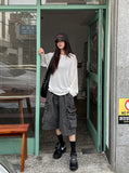 Drawn linen blend knitwear