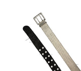 Gradient eyelet denim belt
