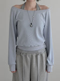 Blend Waffle Layered Halter Sweatshirt