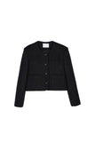 Jame Wool No Collar Crop Jacket