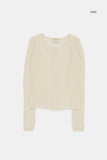 Need wool crop round-neck cardigan
