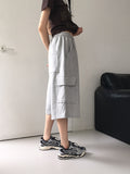 Dinple Oversized Fit Pile Bermuda Cargo Pants