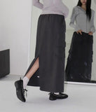 Weden Pile Banding Cotton Cargo Long Skirt