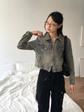 Batte Vintage Y2K Washing Two-Way Denim Jacket