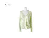 Take See-Through Linen Knit Long Sleeve Cardigan