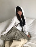 Bran Double Frill Check Midi Skirt