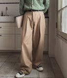 Neji two-tuck wide pants