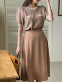 Demont Color Matching Tweed Puff Knit