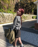 [U-BASIC] Woody Semi-Crop Round Cardigan