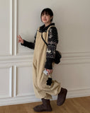 Hendymo corduroy balloon suspender pants