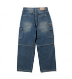 Multi Pocket Washing Denim Pants