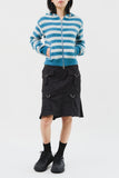 (W) Annie Striped Warm Zip Hoodie