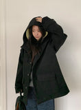 Hiel High Neck Hood Half Coat