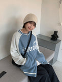 [unisex] Seiki Two-Way Color Matching Lettering Over Knit Zip-Up