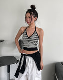 Multi strip knit halter sleeveless