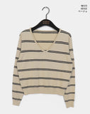 Moem Zen Stripe V-Neck Knit